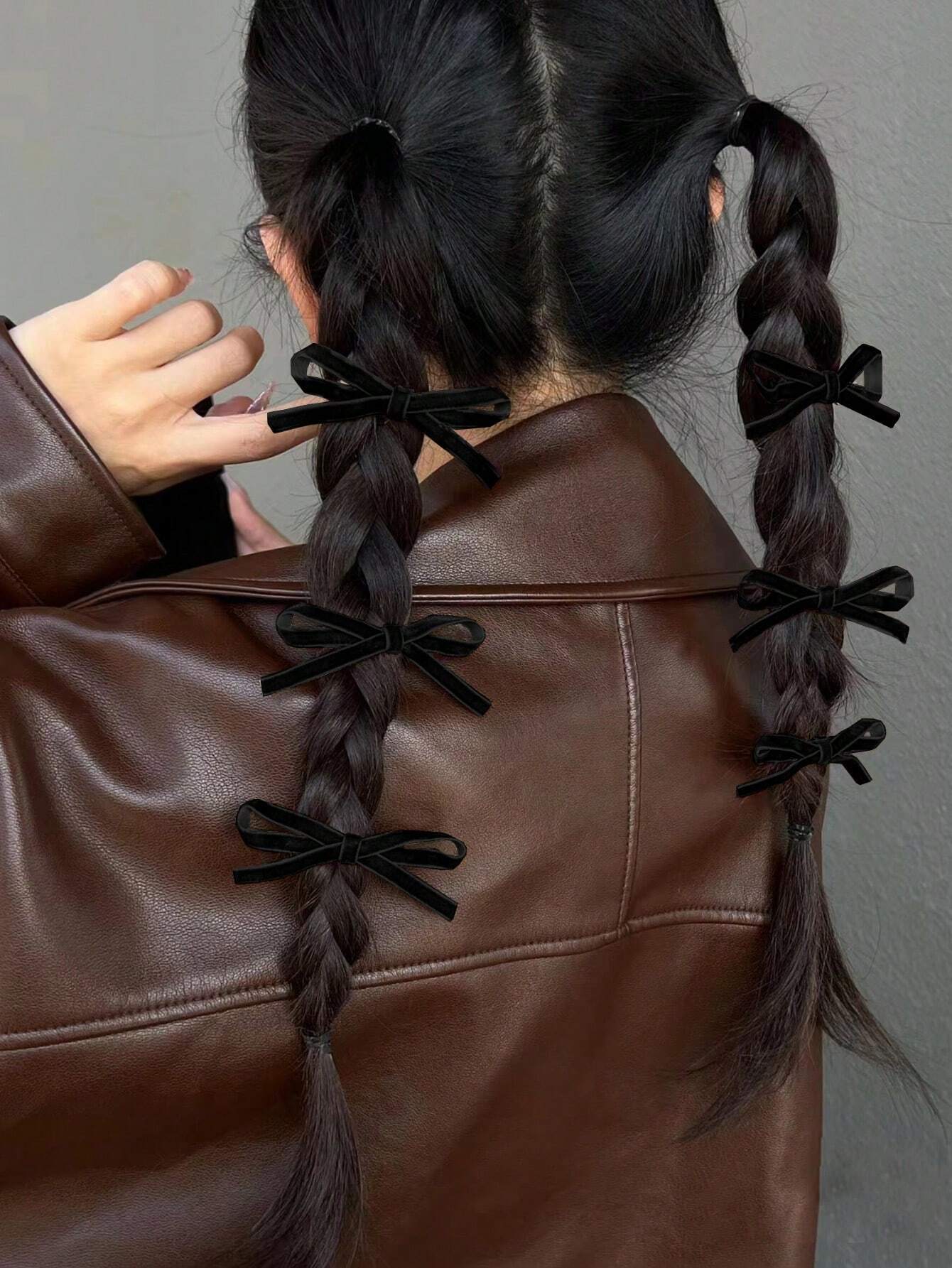 Pinzas de lazo color negro pack de 6