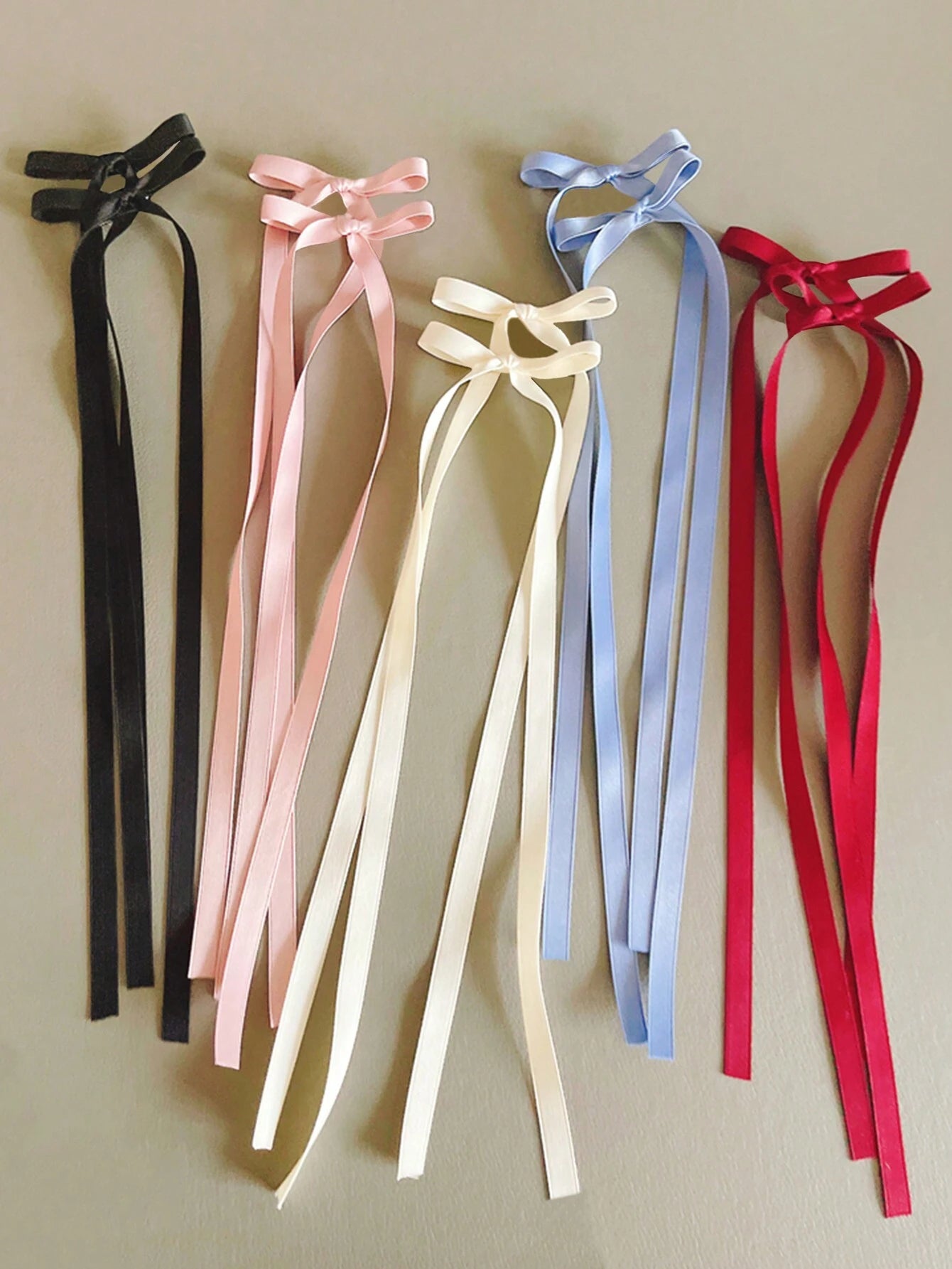 Pinzas para el cabello con moño lazos de colores 1xPAR