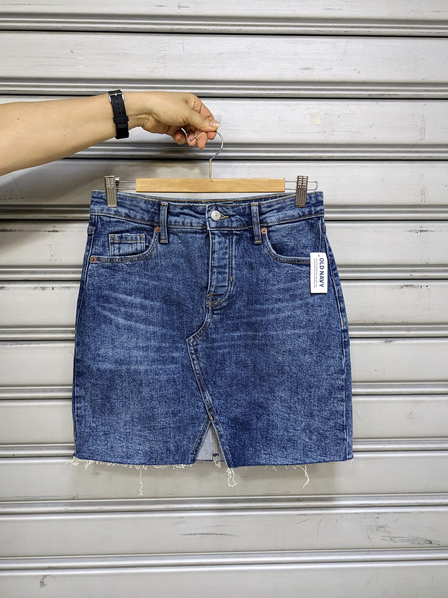 Falda Denim Ruedo Crudo Old Navy