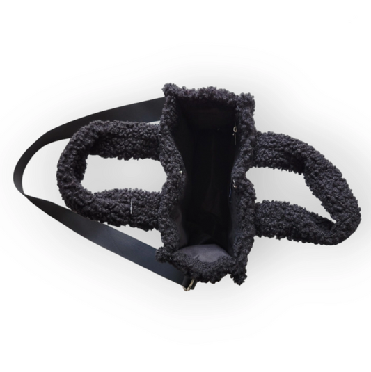Bolso Cruzado Peluche De Polo Doble Asa